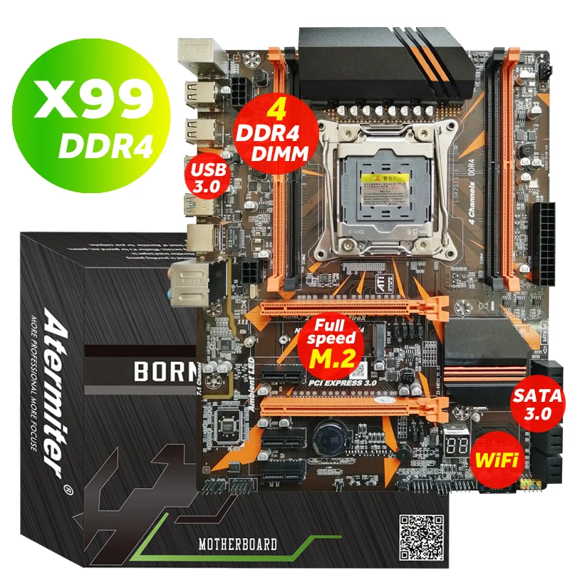 Комплект материнской платы Atermiter X99 процессор Xeon E5 2660 V3 LGA2011-3 Память DDR4 2 шт. X 8 ГБ = 16