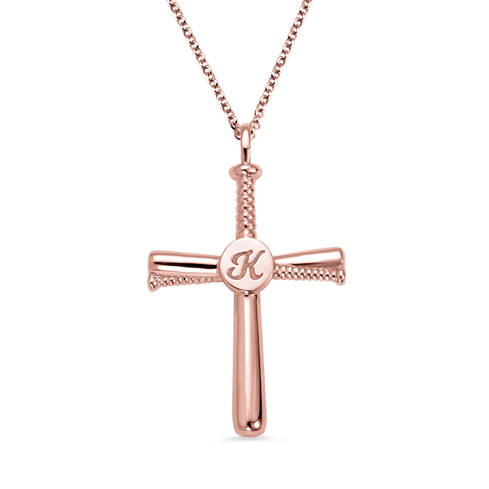 Sweey Dropshipping Personalized Engraved Baseball Cross Necklace with Initial Number Customize Christian Faith | Украшения и