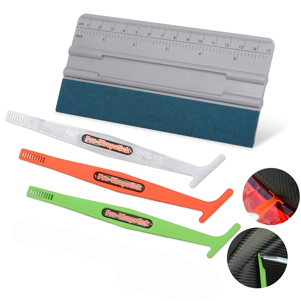 

Магнитная палочка FOSHIO из углеродного волокна, скребок для обмотки замши и фетра автомобиля, набор инструментов для нанесения окон, инструме...