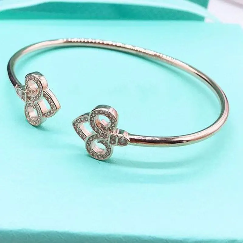 

Ladies classic rose gold and silver zircon bracelet TFs925 sterling silver couple fashion jewelry gift