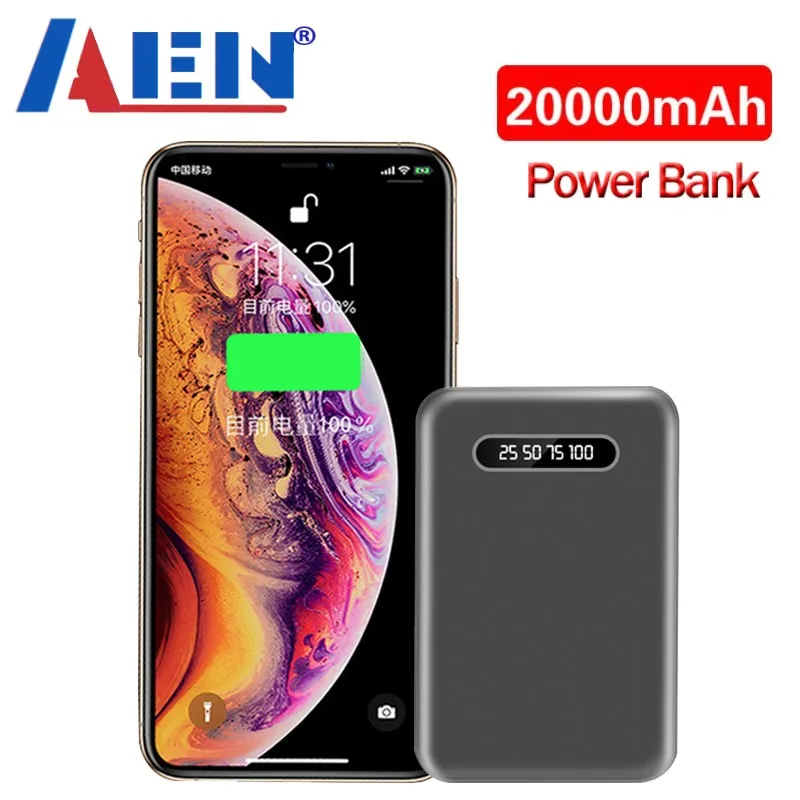Мини Внешний аккумулятор 20000 мАч 2 USB порта бизнес внешний для смартфона