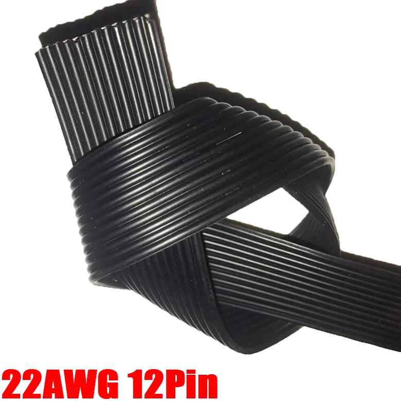 Супер мягкий силиконовый кабель 22AWG 12p14p высокая температура мягкая параллельная линия 22AWG 0,3 квадратный 0,08 мм черный медный провод 10 м