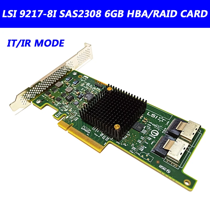 LSI SAS-mini-sas HD, 6Gb, PCI-E 3,0, X8 SAS, adaptador de controlador, tarjeta RAID, 9217-8i, HBA, SFF8087