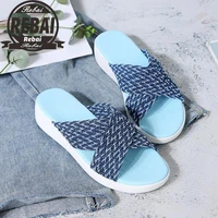 sandals for women 2021 stretch cross orthotic slide sandals casual anti slip slippers comfort and support sandal women sandalias