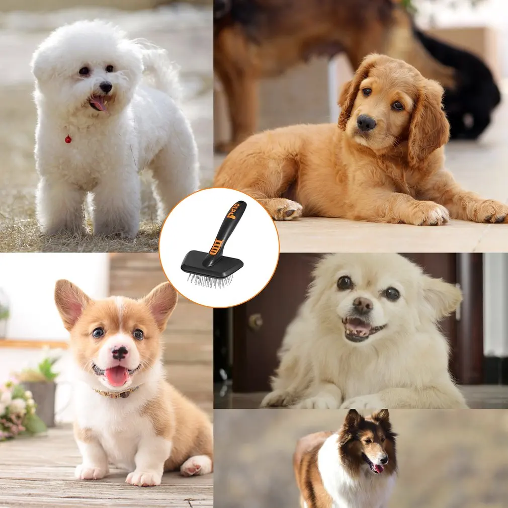 Массажная Расческа для домашних животных нескользящая ручка удаляет