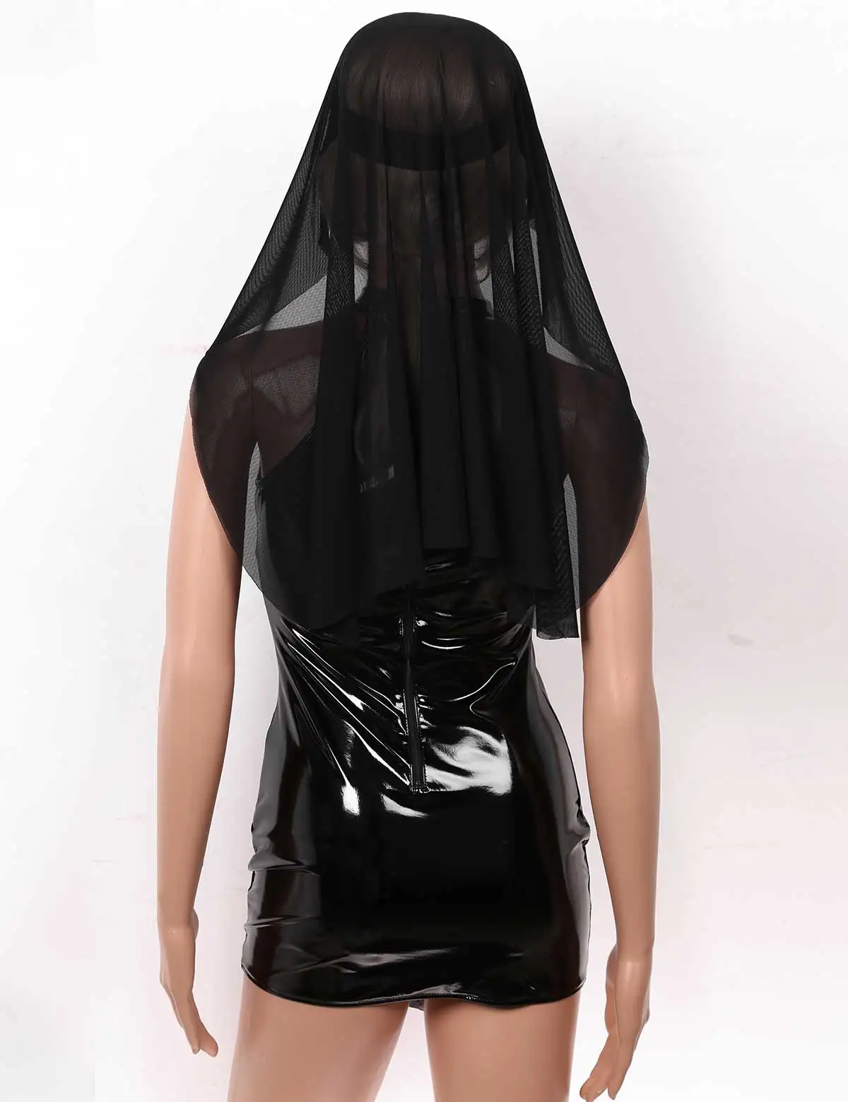 Женский фантазия Нун свящник косплей эротический Wetlook кожаное облегающее