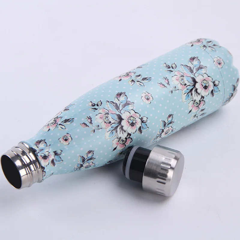 Цветочный флакон для воды с логотипом на заказ 500 мл термос розой из нержавеющей