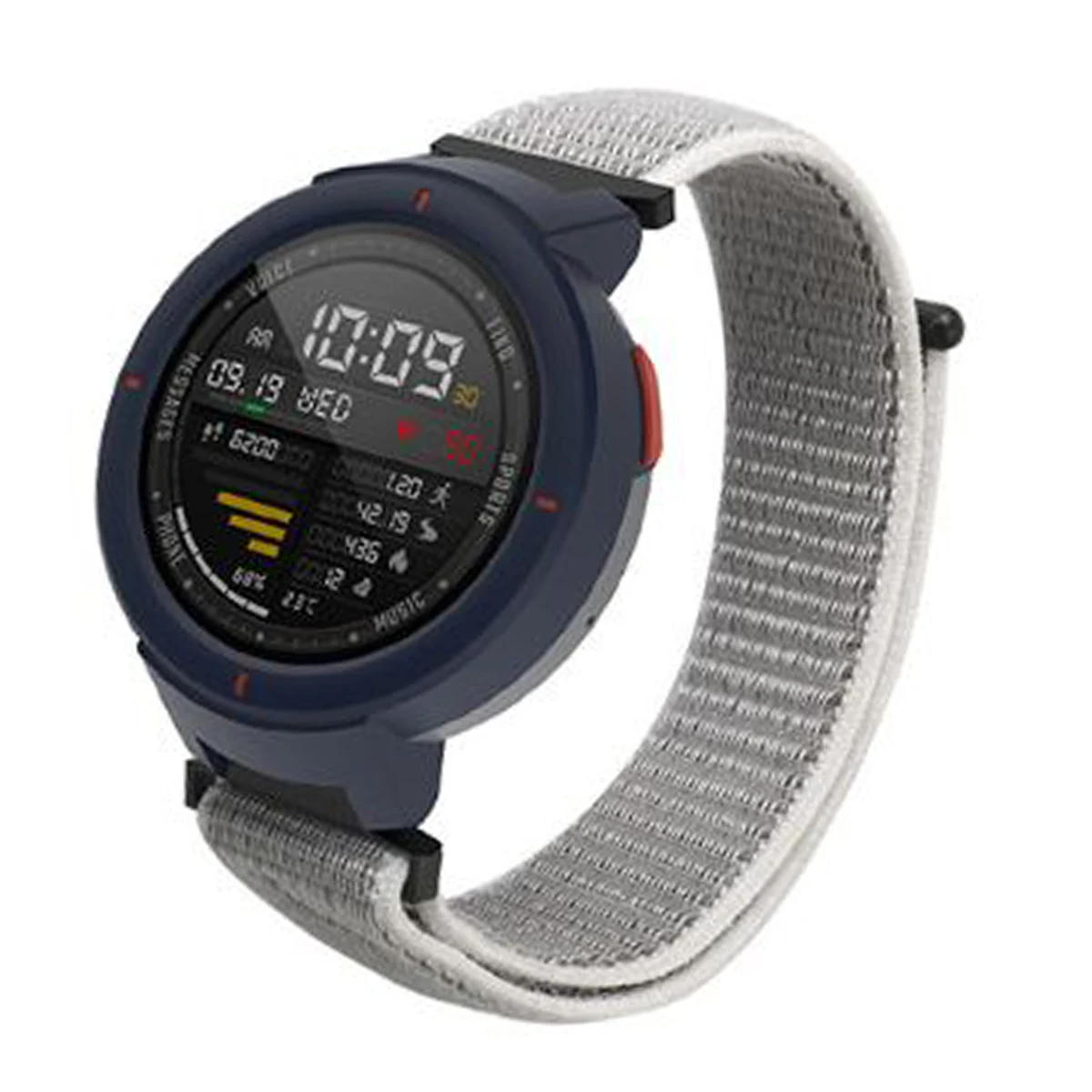 

SOONHUA Nylon Watch Band Loop Replacement Watch Strap For Huami Amazfit Verge 3 Black/Grey
