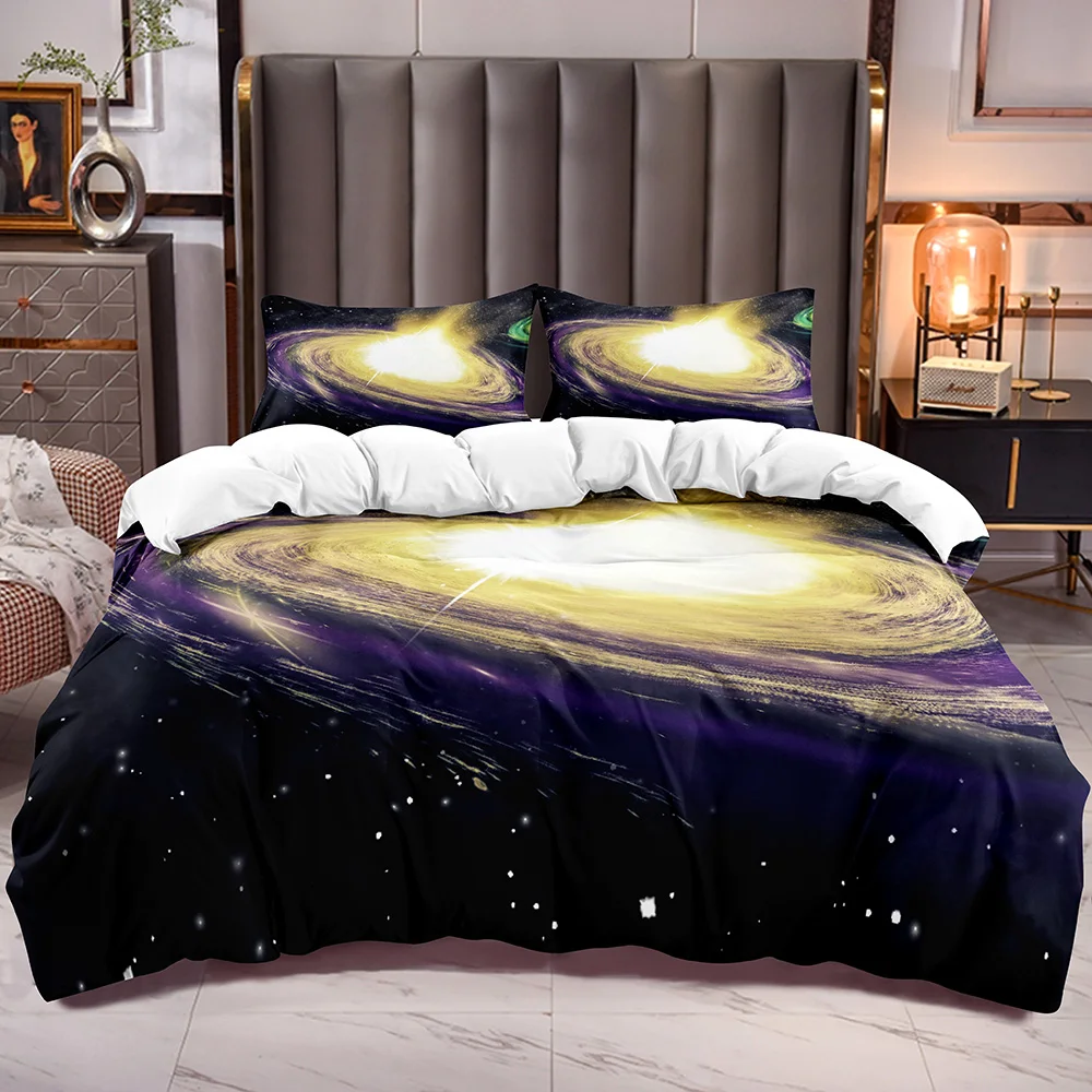 

Universe Theme Milky Way Duvet Cover Sets with for Kids Teens Adults Microfiber Soft Bedding Comforter Cover Zipper Closure