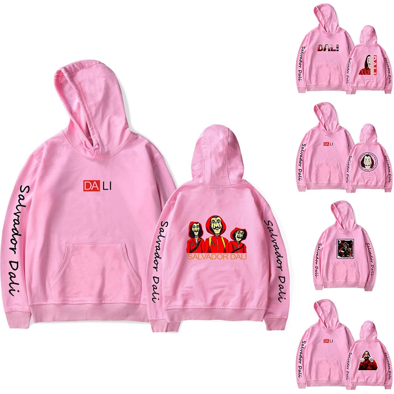 

Money Heist The House of Paper Salvador Dali Hoodies Sweatshirts Fashion Men Women Hooded Pullover Long Sleeve Homme Hoodie Tops