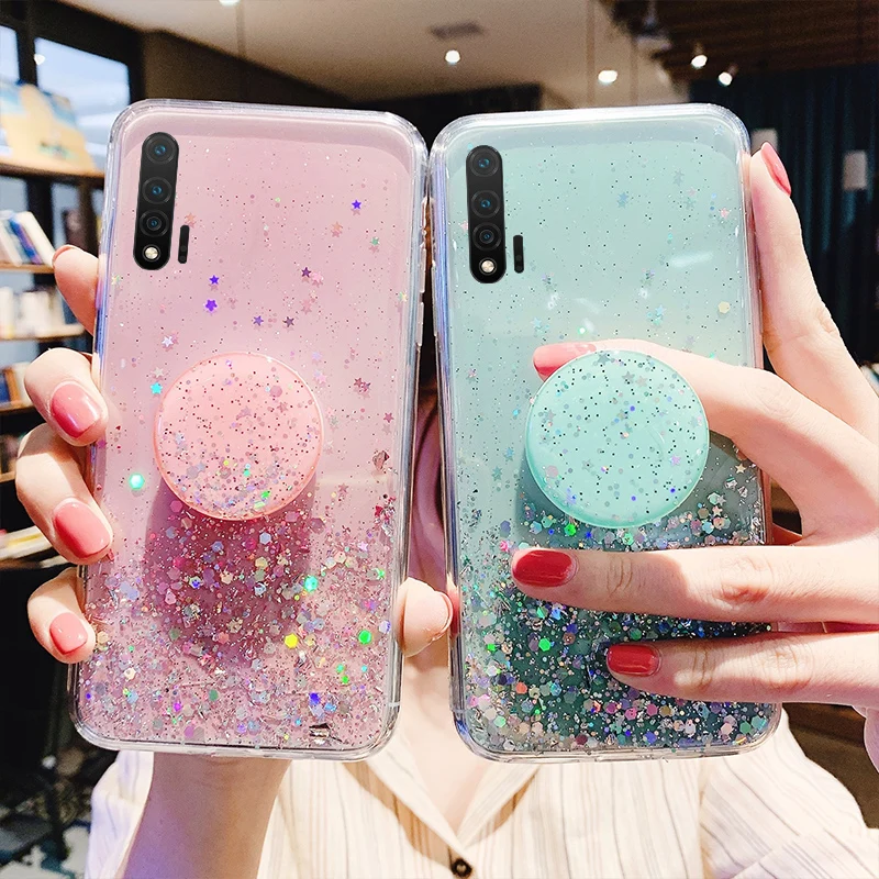 Блестящий чехол для Huawei Y9 Y6 Y7 Y5 2019 2018 вид 30 20 Honor 10 Lite Pro 9X 8X 8A 7C 7A 8S Play 8C чехол|Бамперы|