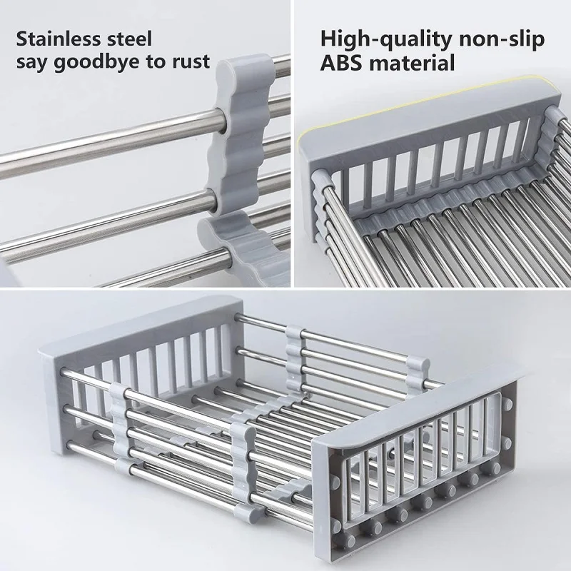 kitchen retractable drainer rack dish drying rack drainer over sink organizer rack tray drainer household bathroom gadgets tool free global shipping