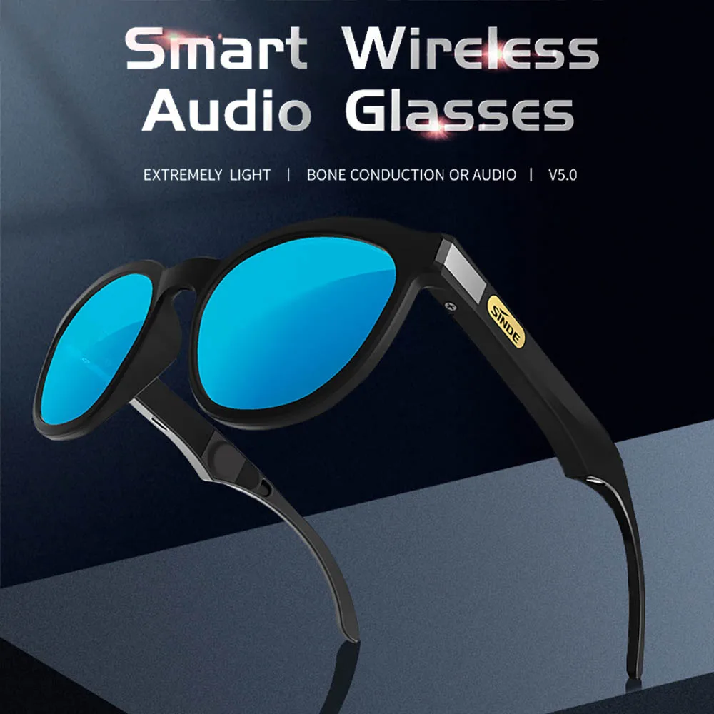 구매 블루투스 오디오 스마트 선글라스 뼈 전도 안경 오픈 이어 헤드셋 핸즈프리 통화 및 음악