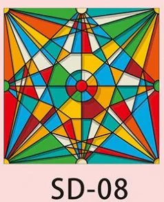 SD-08 Индивидуальный размер, европейская церковная художественная стеклянная пленка, витражное окно, непрозрачная наклейка, самоклеящаяся статическая пленка на окно 40x60 см - Цвет: SD-08