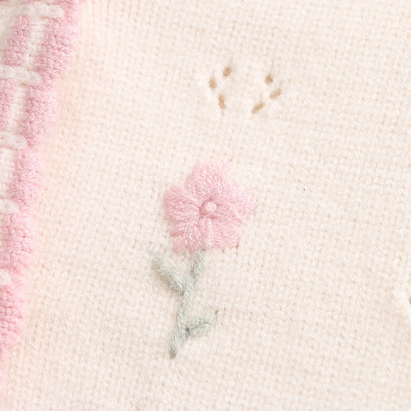 Свитер женский однобортный жаккардовый с длинным рукавом