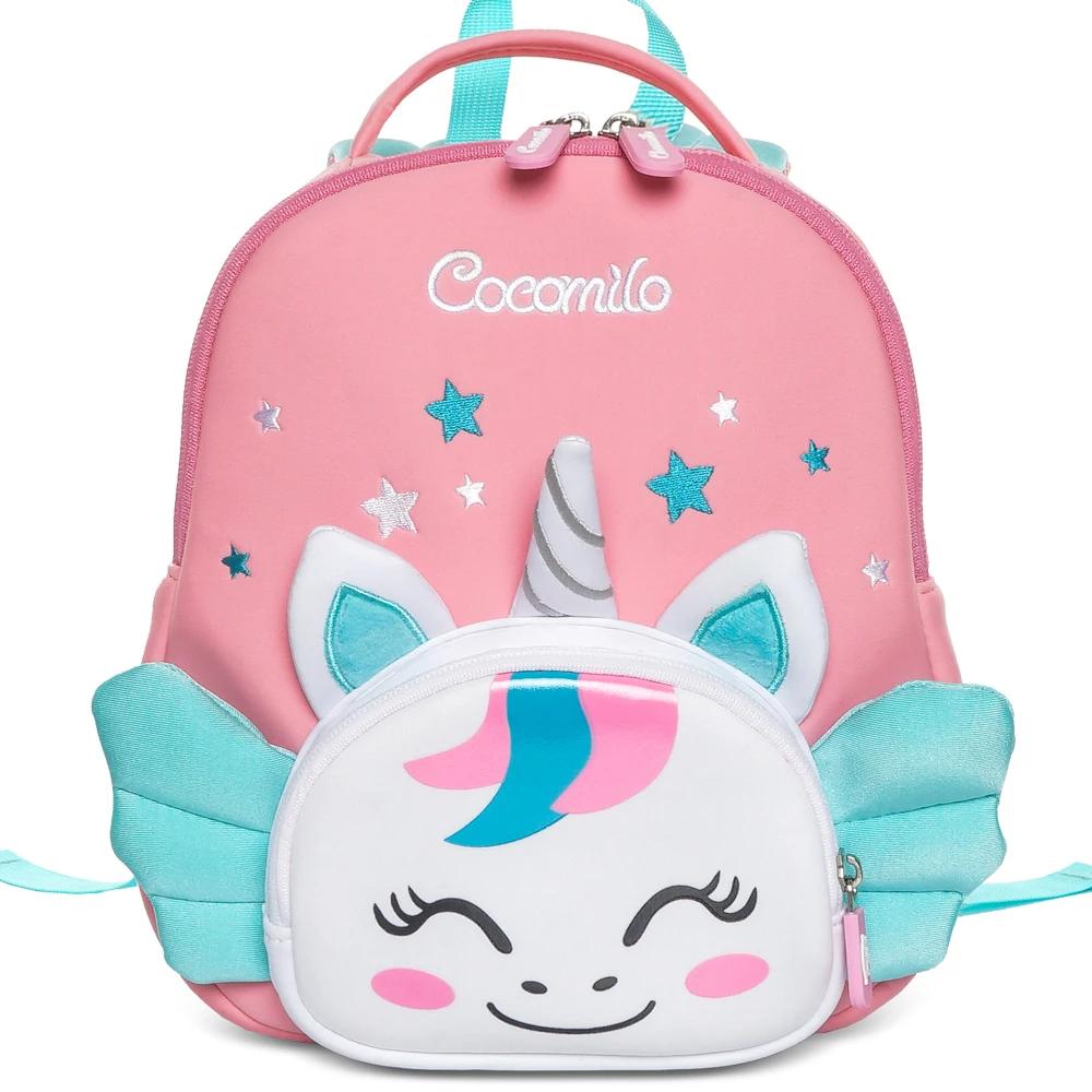 Cocomilo/брендовые Детские Школьные сумки с объемным рисунком единорога для От 2 до 5 лет, детские подарки, детский школьный рюкзак с животными д...