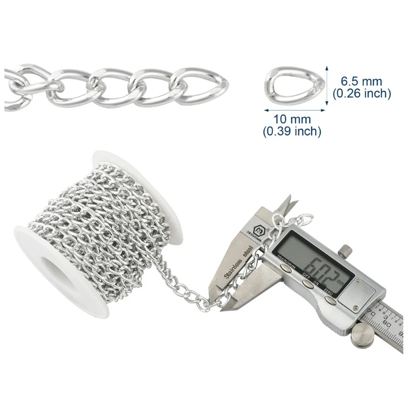 

1 Roll Aluminum Twisted Curb Chains for DIY Jewelry Necklaces Bracelets Material