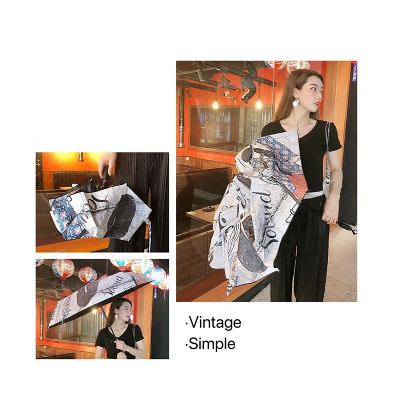 Женский Автоматический Зонт с рисунком кота собаки складывается в 3 раза|Зонтики|