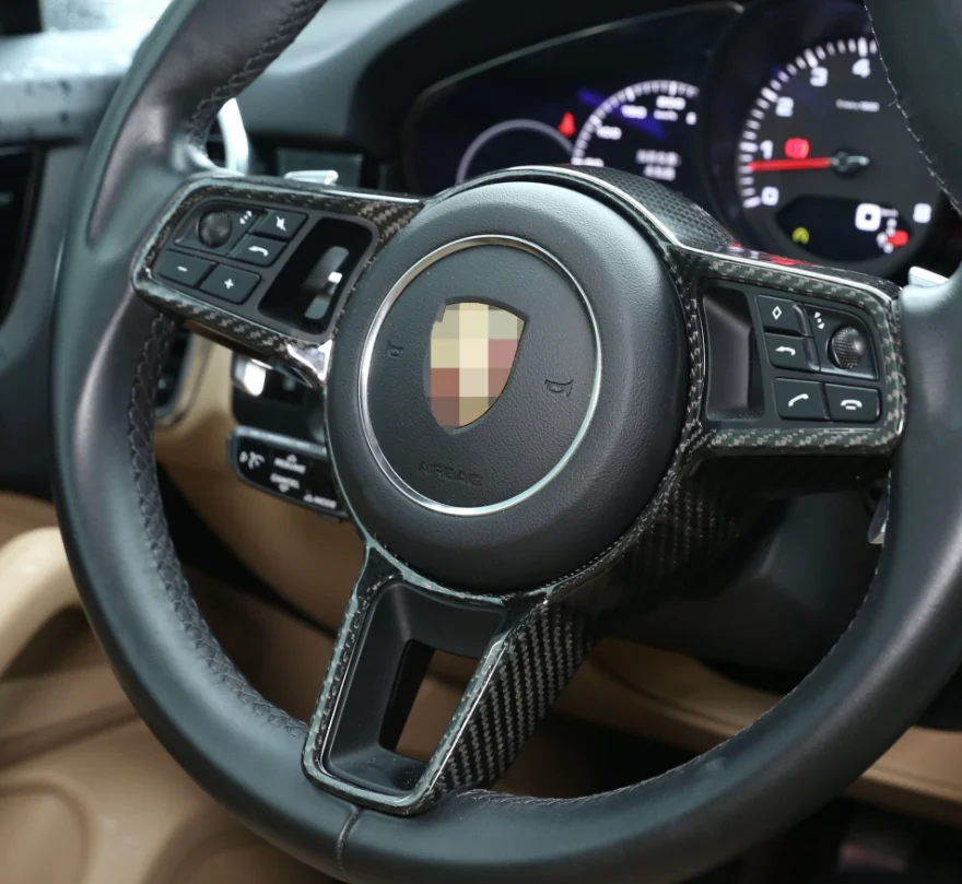 Купить Наклейка на руль из углеродного волокна для Porsche Panamera Macan Cayenne 718 911 Cayman