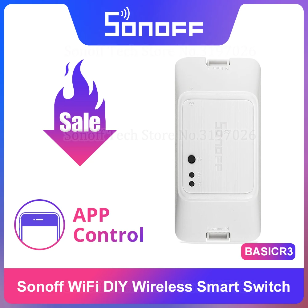 Sonoff BASIC R3 Smart Wifi DIY беспроводной пульт дистанционного управления через приложение
