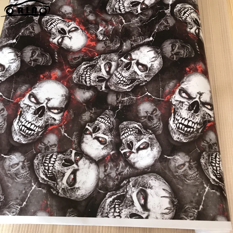 10/20/30/40/50X152CM Adhesive PVC Skull Car Sticker Wrapping Graffiti Bomb Vinyl Film Scooter Motorbike Wrap Foils | Автомобили и