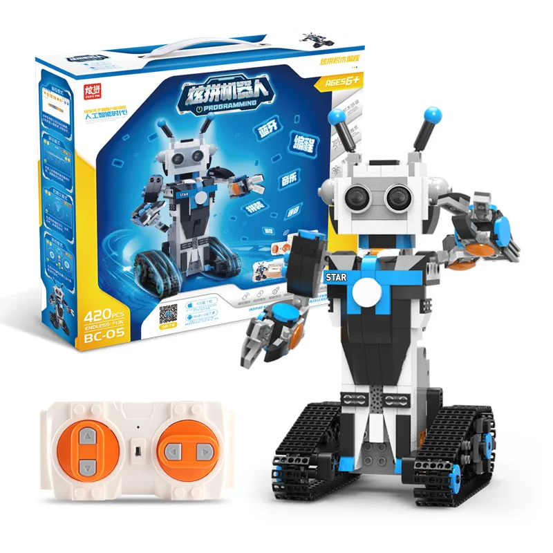 

Building Blocks Robot Mobile Phone App Control STEAM Programming Assembling Building Blocks Science and Education Fancy Toy