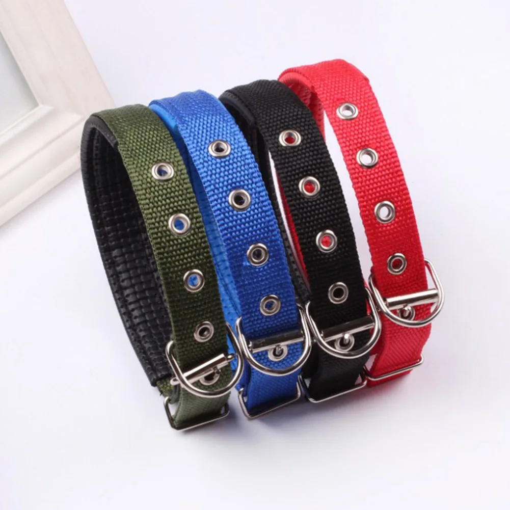 

Length Comfortable Adjustable Strap Dog Collar For Small And Big Pet Dogs Collars 4 Color Red/Bule/Black/Green