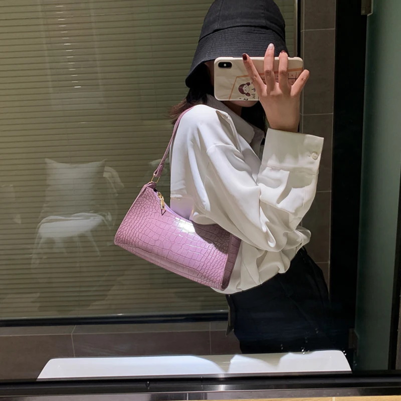 Сумка на плечо женская из экокожи под крокодиловую кожу|Сумки с ручками| |