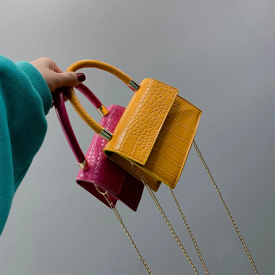 

Fashion New Tote Bag Women Chain Shoulder Bags Leather Women's Designer Handbags Crocodile Pattern Messenger Bag Bolsos