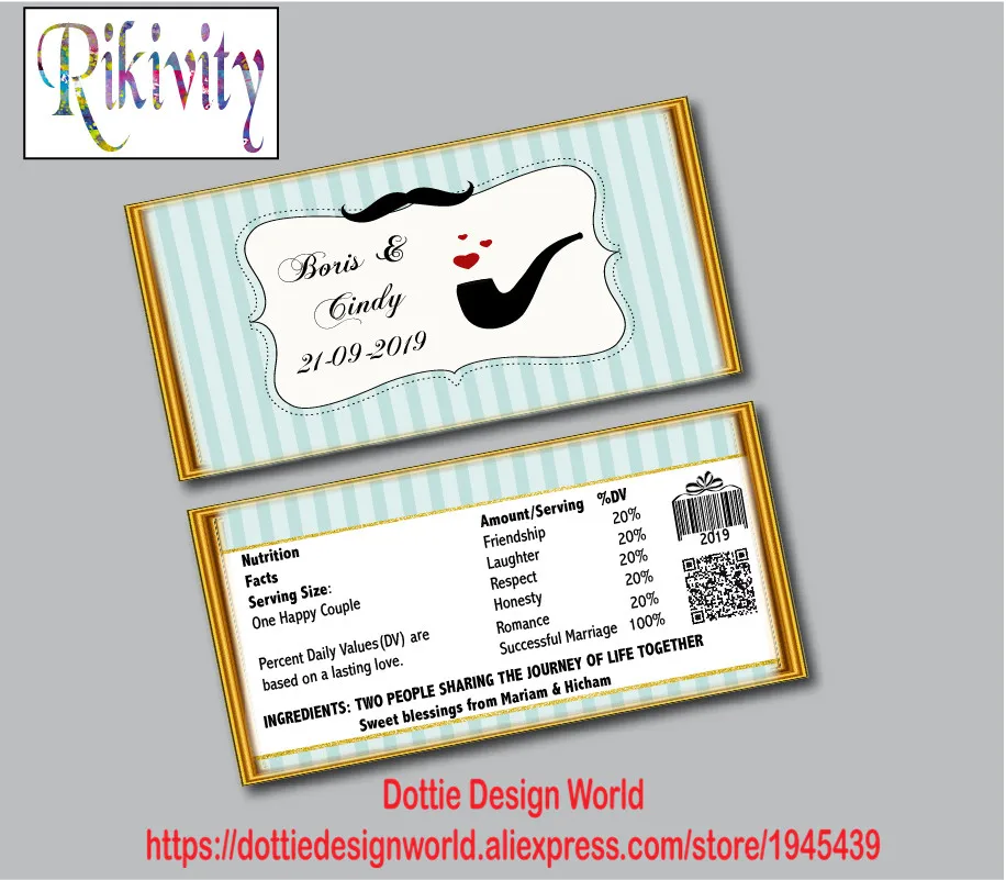 Заказные винтажные Свадебные обертки для конфет Hershey Cholcolate этикетки бутылок с