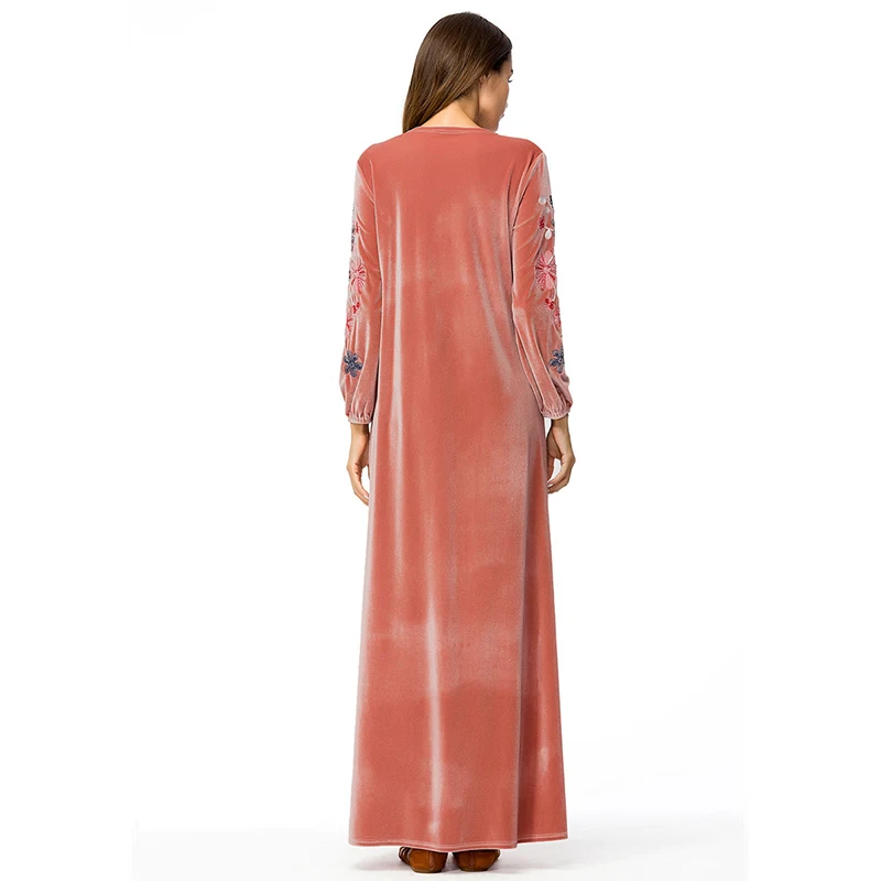 Мусульманское простое вышитое модное элегантное платье Ближний Восток сшивание