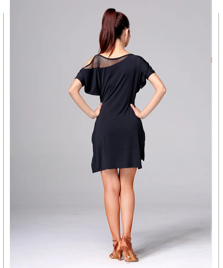 Женское платье для латинских танцев летняя одежда с коротким рукавом тренировок