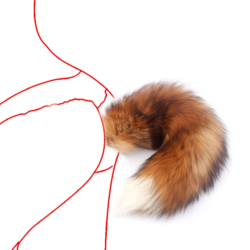 Анальная пробка с хвостом Красной лисы металлическая животное эротическая секс