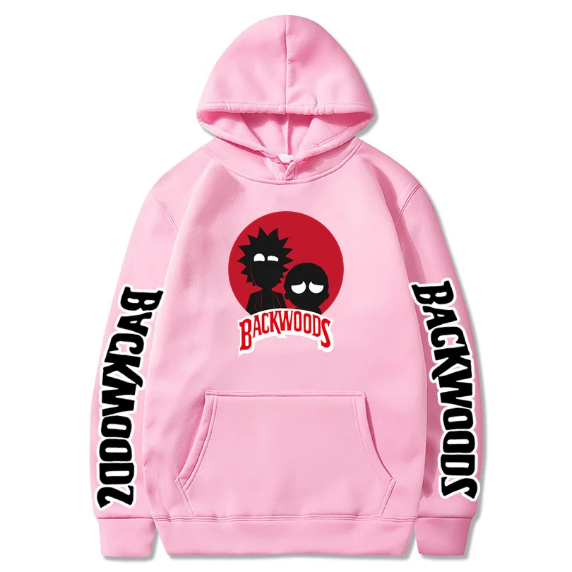

Autumn Winter Fashion Pink New Hip Hop Funny Anime Backwoods Printed Casual Men Women Hoodies Sweatshirts Plus Fleece Sportswear