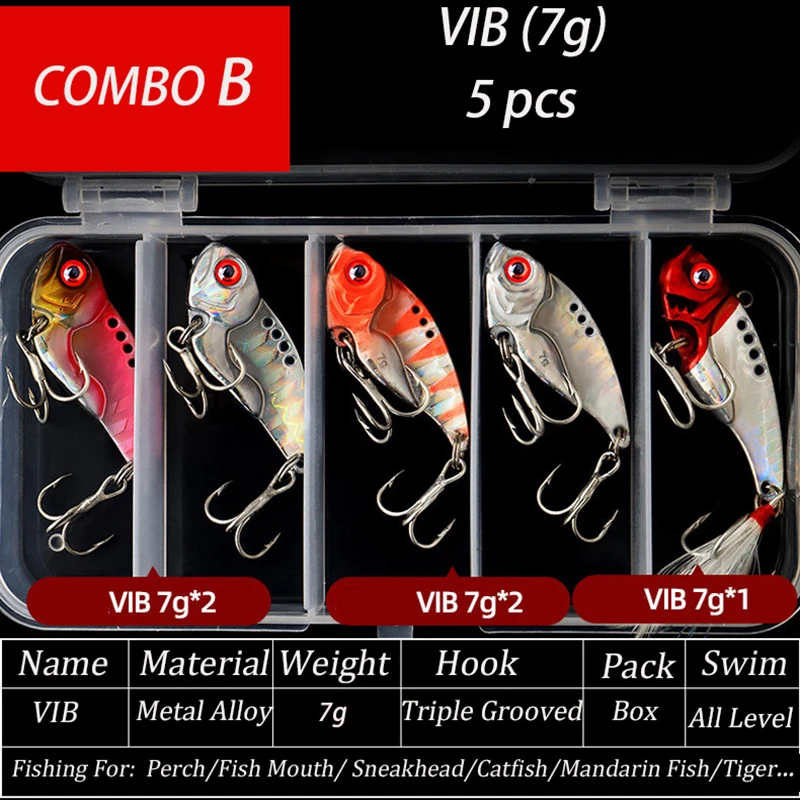 Металлическая Вибрирующая Приманка Vib жесткий Рыболовный набор г Металлические