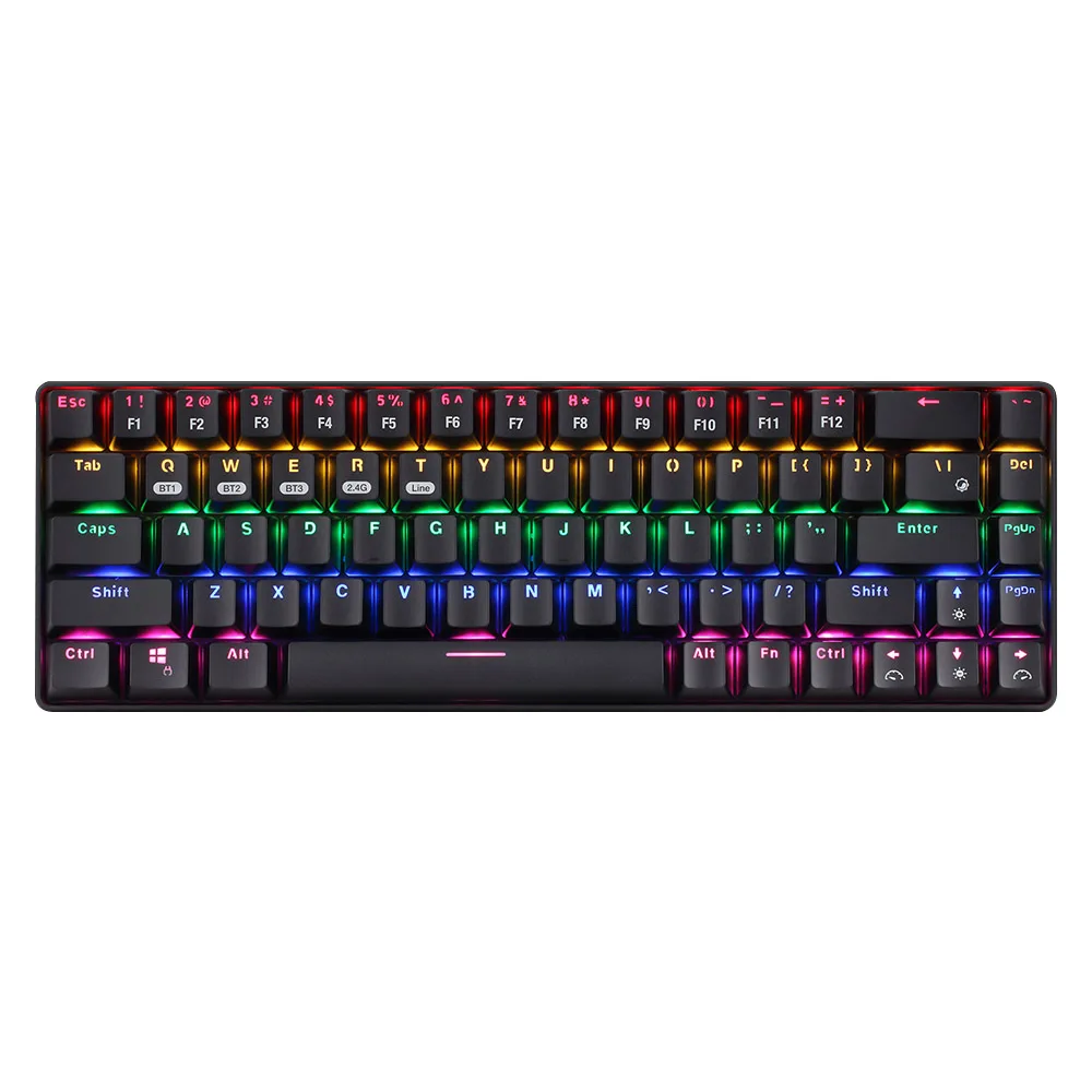 

For Mobile Phone Tablet Desktop Computer Auto sleep Bluetooth 5.0 Mechanical Keyboard Wireless Keyboard Three-Mode Connection