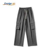 covrlge cotton overalls new mens casual pants trendy brand hong kong style loose straight sport breathable comfortable mkx106
