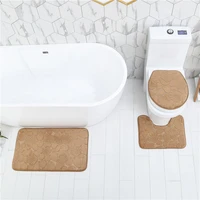 embossed flannel bathroom mat set bath carpets kit soft feeling anti skid toilet rugs rectangle u shape bathtub feet pads 3pcs