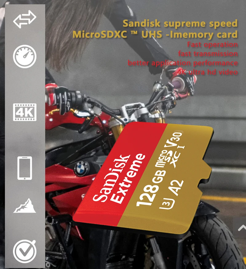 Оригинальная карта памяти SanDisk Micro SD, 64 ГБ, A2, экстремальная карта памяти, 128 ГБ, 256 ГБ, 160 Мб/с, TF карта, флеш-накопитель для смартфона