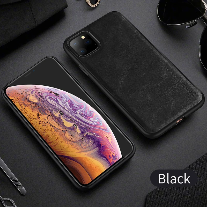 Чехол для Iphone 11 Pro Max X-Level ретро кожаный мягкий силиконовый чехол с краями из