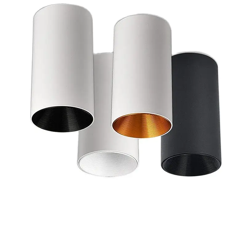 

Цилиндрический светодиодный светильник с поверхностным креплением, потолочная лампа с COB матрицей, с золотым отражателем, 7 Вт, 10 Вт, 15 Вт, 18 В...