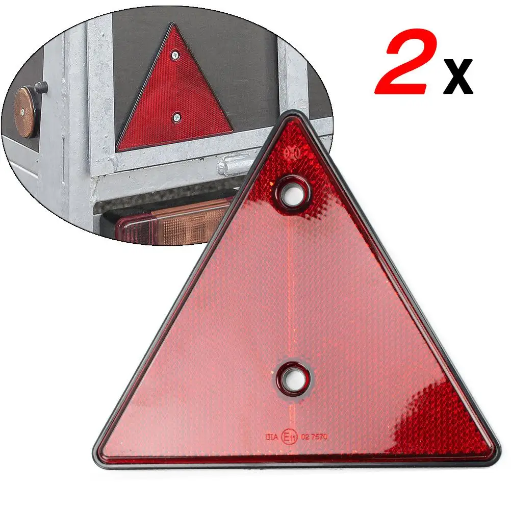 

2pcs Red Rear Reflectors Triangle Reflective for Gate Posts Safety Reflectors Screw Fit for Trailer MotorcycleCaravan Truck Boat