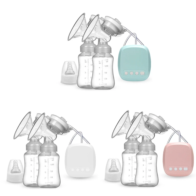 

157E Electric Breast Pump, Portable & Rechargeable, Battery Operated Double Silicone Pump,Ultra-Quiet Rechargeable Milk Pump