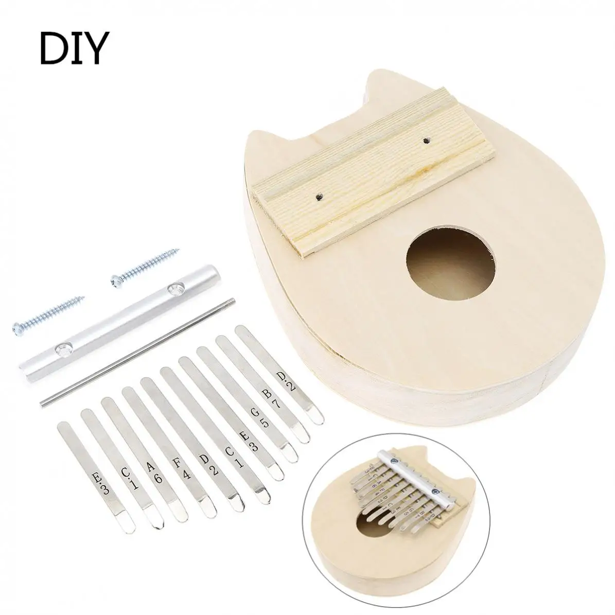 10 Ключ животных Форма калимба DIY Kit липа игрушечное пианино Mbira для картина ручной
