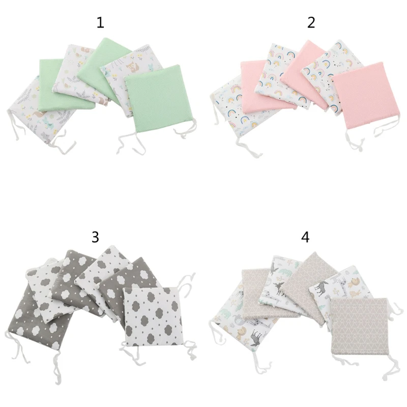 

6 шт., мягкие хлопковые подушки для детской кроватки