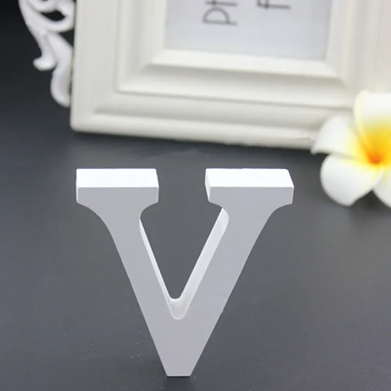 ZM-V 1 шт. 8 см белые деревянные буквы Английский алфавит DIY персональное имя Дизайн Искусство ремесло Свадебный домашний декор буквы украшение комнаты - Цвет: ZM-V