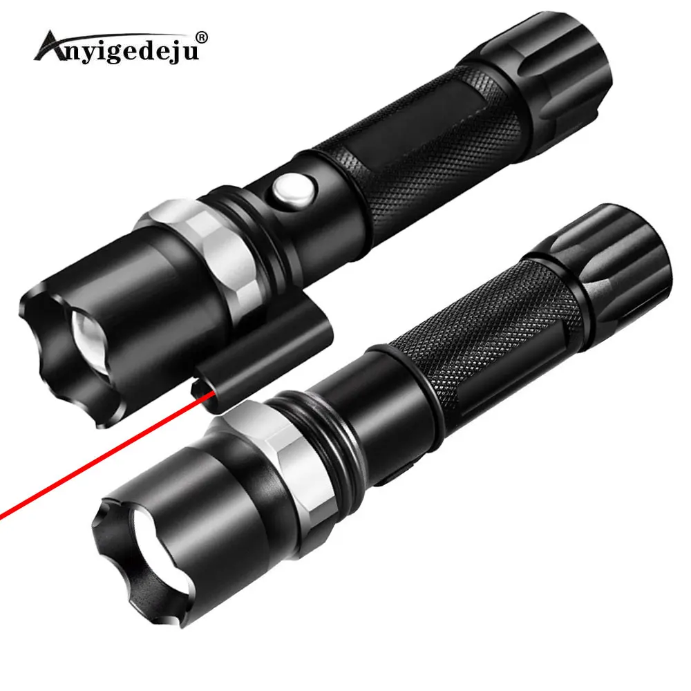 

Светодиодный фонарик XPE, Ультраяркий фонарь для кемпинга, 3 режима, масштабируемый велосипедный фонарь с батареей AAA 18650, тактическая красная...