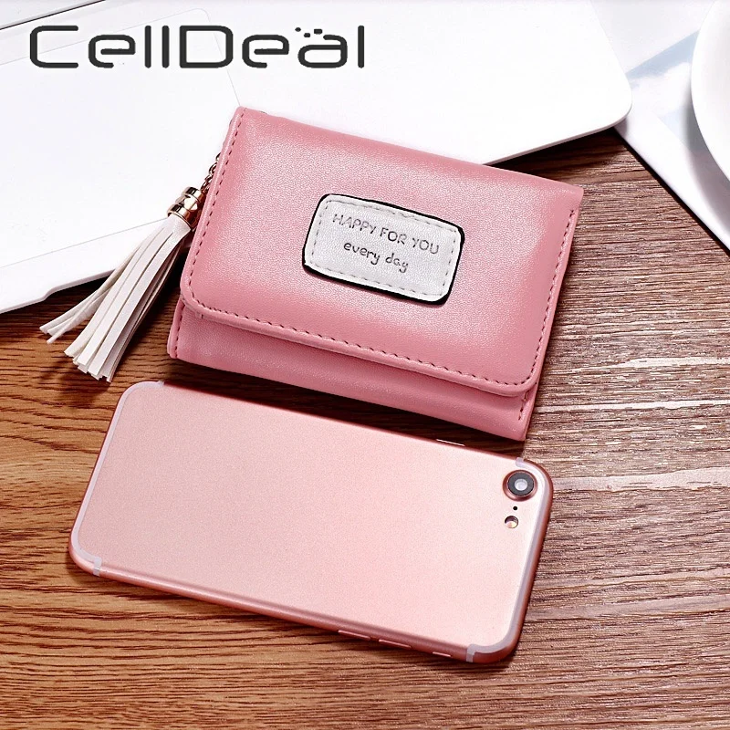 Женская сумка-тоут из искусственной кожи короткий кошелек с кисточкой и карманом