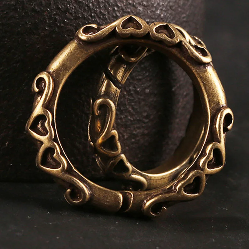 Ручной работы латунная квадратная цепочка для ключей с сердечком старинная