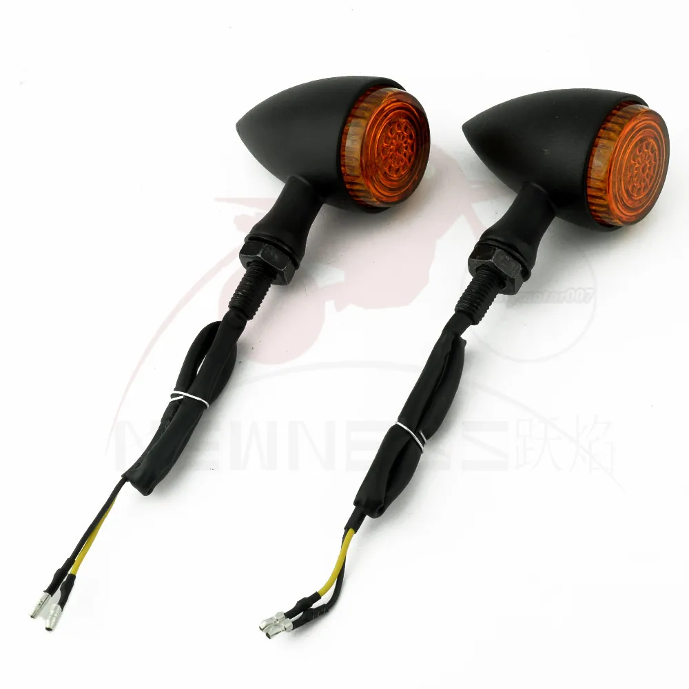 Указатели поворота для мотоцикла желтые черные пули светильник тели